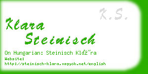 klara steinisch business card